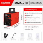 220V V&auml;ike Majapidamises Kasutatav Elektrikeevitusseade MMA-250 Kaasaskantav Mini T&ouml;&ouml;stuslik Inverterkeevitaja Manuaalne Keevitus Elektrit&ouml;&ouml;riist MMA-250 Standard