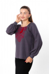 Women&rsquo;s Embroidered Blouse &ndash; Linen & Viscose Fabric, Long Sleeves, Any season, 8439-070-22 HC S