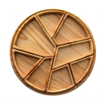 Puidust pusle serveerimisalus 8 eemaldatava sektsiooniga Puuviljadele P&auml;hklitele Lihadele Dipikastmetele Toidu kandik Kokteilipidu vaagen Large