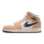 Air Jordan 1 Mid SE GS Pintslil&ouml;&ouml;giga v&auml;rvipritsmed Laste tossud Valge Sail Siider DA8006-100 36