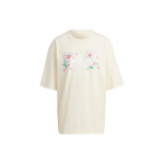 Adidas Originals Sakura Piiratud V&auml;ljaanne SS23 Lilleline Logotr&uuml;kiga Vabaaja &Uuml;mmarguse Kaelusega L&uuml;hikeste Varrukate T-s&auml;rk Naiste Topid Piimjas Valge IP3751 XXS