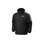 Adidas Essential soojustatud kapuutsiga jakk meestele &Uuml;ler&otilde;ivad Must GH4601 S