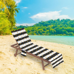 Beach Chair Cover Featuring Side Pockets, Convenient Option for Women at Sunbathing Spots Black Gold White