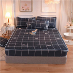 Tr&uuml;kivoodile sobitatud lina puuvillane paks tepitud pehme elastne voodipesu madrats, kattemadrats, t&auml;issuuruses voodilina ja padjap&uuml;&uuml;rid Only 2pcs Pillowcase
