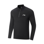 Li Ning Jooksusarja Moodne Mitmek&uuml;lgne Antibakteriaalne P&uuml;stkrae Logokirjaga Must T-s&auml;rk Meeste Topid ATLV221-1 3XL