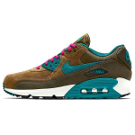 Nike Air Max 90 Nahast Retro Vabaaja Suede P&otilde;rutust Summutavad Vastupidavad Madalad Jooksujalatsid Naiste toss Pruun Roheline 768887-300 35.5