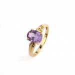 925 sterling h&otilde;bedast s&otilde;rmus kollase kullaga kaetud peen ehtega, Created ovaalse 7*9mm v&auml;rvi muuteva Alexander nano kiviga, naistele igap&auml;evaseks kandmiseks US RING SIZE:6# lilla