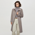 Elegant Mid-Length Wool Blend Coat M