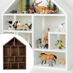 Ekraaniriiul 10 sektsiooniga Vintage Rippuv riiul Seinale kinnitatav kontori jaoks dark brown