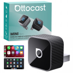 OTTOCAST MINI Slim, Autocast Mini, CarPlay & Android Auto, Traadita adapter, 2025 uusim mudel, 20.7 depth x 20.7
