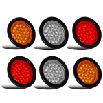 APSMOTIV 12V Punane/Valge/Merevaiguv&auml;rvi 4 &Uuml;mmargune LED-haagise tagatuli Stopp-P&ouml;&ouml;rde-Tagumine Piduri-Signaal/Tagurpidi Varundus/Positsioonituled Veoautod Haagised RV Matkaautod merevaigukollane/punane