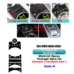 Must epoks&uuml;nuppude kleebis Jaguar XF X250 XK XKR XJ XJL autode siseviimistluse katte jaoks armatuurlauale ja keskkonsoolile H for XF Gear