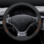 For Citroen C1 C2 C3 C4 C5 C6 VTS Xsara C-Crosser Berlingo Jumpy Carbon fiber Suede Car Steering Wheel Cover Auto Accessories O Leather Orange