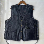 Klassikaline mootorratturi nahkvest, meeste vest, nahkjakk, ratturivest, puhas nahast lapitehnika XXL