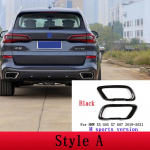 For BMW X5 F15 G05 X6 F16 X7 G07 2014- 40d 50i M sports Stainless Car Black Car Exhaust Pipe Cover Stickers Car Accessories Style A Black