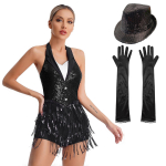 Naiste Kaasaegne Tantsukleit Esituskost&uuml;&uuml;m L&auml;ikivate Litritega Varrukateta Ladina-Jazzi Tango Salsa Tantsule Leotard Bodysuit Kleit Komplekt M must