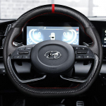 for Hyundai Tucson Elantra Sonata Hand-Stitched Non-Slip Carbon Fiber Leather D-type car Steering Wheel Cover style 1