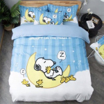 Multikas koer 3D-tr&uuml;kk Peen Snoopy Voodipesukomplekt Tekikott Tekk Voodi Noortele T&uuml;drukutele Poistele Kingitus EU Single(135*200cm)3pcs