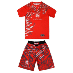 Uus unisex Muay Thai MMA treeningkomplekt: L&uuml;hikeste varrukatega top ja l&uuml;hikesed p&uuml;ksid poksi, fitnessi ja Sanda jaoks
