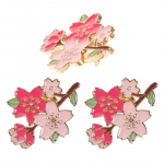 3-piece cherry blossom pin set, paired decorative brooch