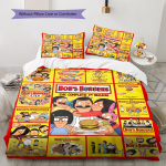 Bobs Burgersi Muster Voodipesu Tekikott Komplekt Tekikott Padjap&uuml;&uuml;r Kodu Kaunistus Kingitus (1 * tekikott + 2 * padjap&uuml;&uuml;ri, ilma s&uuml;damikuta) 140x200cm