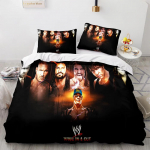 3D-prinditud WWE maadlusm&auml;ngu voodipesukomplekt poistele ja t&uuml;drukutele, kaheinimesevoodi, kuninganna suurusega tekikott, padjap&uuml;&uuml;r, laste ja t&auml;iskasvanute kodutekstiil EU Single(135*200cm)3pcs