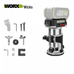 WORX 20V harjadeta juhtmeta puidut&ouml;&ouml;tlemise trimmer ja tarvikud CN pistikuga (adapter kaasas)