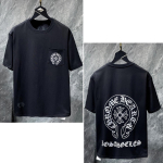 8043 CHROME HEARTS 2026 Suvi Uus K&otilde;rge Kvaliteediga Puuvillane &Uuml;mmarguse Kaelusega L&otilde;tv Suur Suurus Meeste ja Naiste T-s&auml;rk Paaride T-s&auml;rk S must