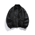 Unisex retro PU-nahast bomberjakk: Ameerika stiil, k&otilde;rge krae, trendikas, mitmek&uuml;lgne, lai l&otilde;ige s&uuml;giseks/talveks XL must