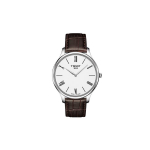TISSOT Junya Kollektsioon Kvartsmehhanism Moodne Trend Meeste Kell Kell 39mm Valge sihverplaat Roostevabast terasest korpus T063.409.16.018.00 Brown Strap