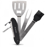 Ustensiles de barbecue - Navaris - Set 5 Outils en 1 - Acier inoxydable - Transportable - Pratique