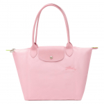 Longchamp Le Pliage Roheline &Uuml;hev&auml;rviline Tikitud Logo T&otilde;mblukuga Sulgemine Press-kinnitusega Nahast T&otilde;mblukuga Ostukott K&auml;eshoitav &Otilde;lakott Keskmine 2605919P75 Basic Set (Bag)