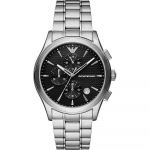 Emporio Armani Paolo Must Roostevabast Terasest Meeste Kvarts AR11602 Kell must