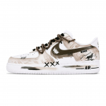 Nike Air Force 1 Nahast Kulumiskindel Libisemiskindel Madal Ketsid Unisex Valge Hall CW2288-111(Team656-) 38