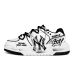 MLB Chunky Liner 'Black White' Poetic Lines PU Abrasion Resistant Slip Resistant Low top Skateboard Shoes Unisex Black 3ASXCA12N-50WHS(Team1940-) 36.5