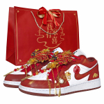 Jordan Air Jordan 1 Kulumiskindlad Madalad Vintage Korvpallijalatsid Naiste Punased HF3188-102(Team776-2-BOX) 36