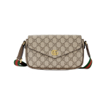 Gucci Ophidia Double G logo kl&otilde;pskinnitusega l&otilde;uendi ja nahast kombineeritud messenger kott Mini naistele pruun Gift Set(Basic Set+Box+Shopping Bag) pruun