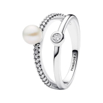 Pandora Inlay-disainiga 925 H&otilde;bedast S&otilde;rmus Naiste s&otilde;rmused 193147C01 Box,50 white
