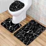 3-osaline komplekt Marmormustriga vannimatid Libisemisvastane vannitoamattide komplekt Pestav tualettpoti kaane kate Alusvaiba komplekt Kodu dekoor 3 piece set 45x75cm