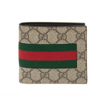 Gucci GG Supreme logo punane roheline triip Web l&uuml;hike kahekordse voldiga l&otilde;uend nahast rahakott unisex rahakott beež 408826-KHN4N-9791 Basic Set (Bag+Dust Bag)