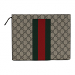 Gucci GG Supreme Web Stripe K&auml;sikott-rahakott, Beež/Eebenipuu L&otilde;uend Rohelise Punase Web Triibuga, Meeste Disaineri K&auml;ekott Igap&auml;evaseks Reisimiseks 475316-KHN4N-9791 Box(Basic Set+Box)
