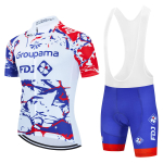 2026 FDJ Jalgrattas&auml;rgi Komplekt Meeste Suvine Jalgrattar&otilde;ivas Maanteejalgratta S&auml;rk &Uuml;likond L&uuml;hikeste Varrukatega MTB Jalgratta P&uuml;ksid Quick Dry Asian size-XL