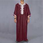 Moslemi moe abaya meeste lapiline tikandid pikk r&uuml;&uuml; Saudi Araabia kaftan meessoost jubba thobe islami maroko abaya L punane