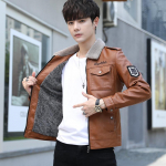 Meeste nahktagi s&uuml;gis-talvine uus Korea versioon Trend Lendav mootorrattaga Palus jope noortele Ilus soe meeste jope M