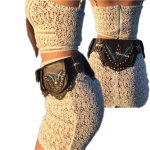 Steampunk nahast kasulik puusav&ouml;&ouml; kott naistele festivali tasku h&otilde;imude mustlaste boho v&ouml;&ouml;kotid reisimine keskaegne kost&uuml;&uuml;m Cosplay rekvisiit One Size kollane