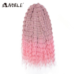 Noble 24-tolline 300g heegeldatud juuksed lokkis juuksed vee laine ombe blond keerd heegeldatud juuksed punutisjuuksed s&uuml;gav laine punumisjuuksepikendus (as the picture,24inches-300g) gray