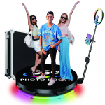 2026 Uus P&ouml;&ouml;rlev 100cm 360 3D R&otilde;ngas Selfie Pulma Kaamera 360 Foto Kabiin 360 Kraadi Panoraamne P&ouml;&ouml;rlev Fotograafia Platvorm 80cm must