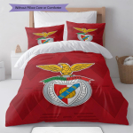 Benfica LOGO Voodipesu Tekikomplekt Tekikate Padjap&uuml;&uuml;r Kodukaunistus S&uuml;nnip&auml;evakingitus (1 * tekikott + 2 * padjap&uuml;&uuml;ri, ilma s&uuml;damikuta) 135x200cm