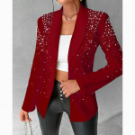 Naiste stiilne ja elegantne Bubble Beads Slim Fit &uuml;likonna jope L veinipunane v&auml;rv