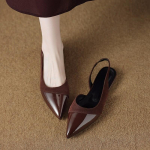 Seksikad Terava Ninaga Keskmise Kontsaga Sandaalid Naiste Kingad Slingback Suvi 2025 Trend Kleit Nahast Kingad Uued Elegantne Pidu Sandaalid Mujer 35 pruun